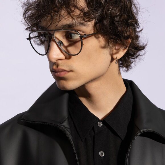 Valentino V-STUD-II VLX-133B Eyeglasses Black Rhodium 59mm Aviator Frame - Picture 6 of 11